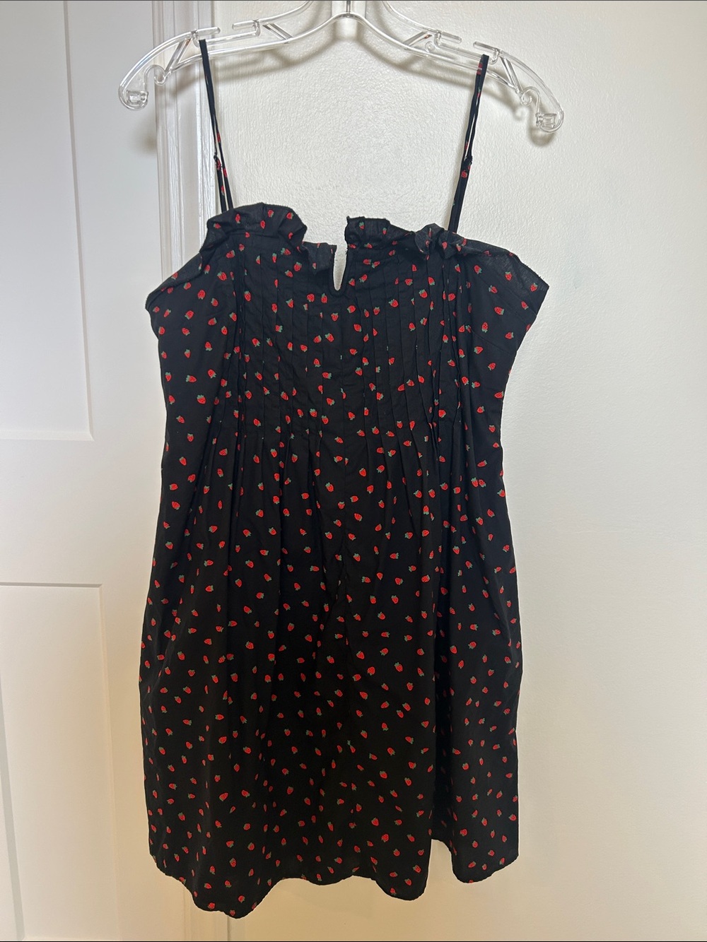 Madewell Black Mini Dress with Strawberry Print
